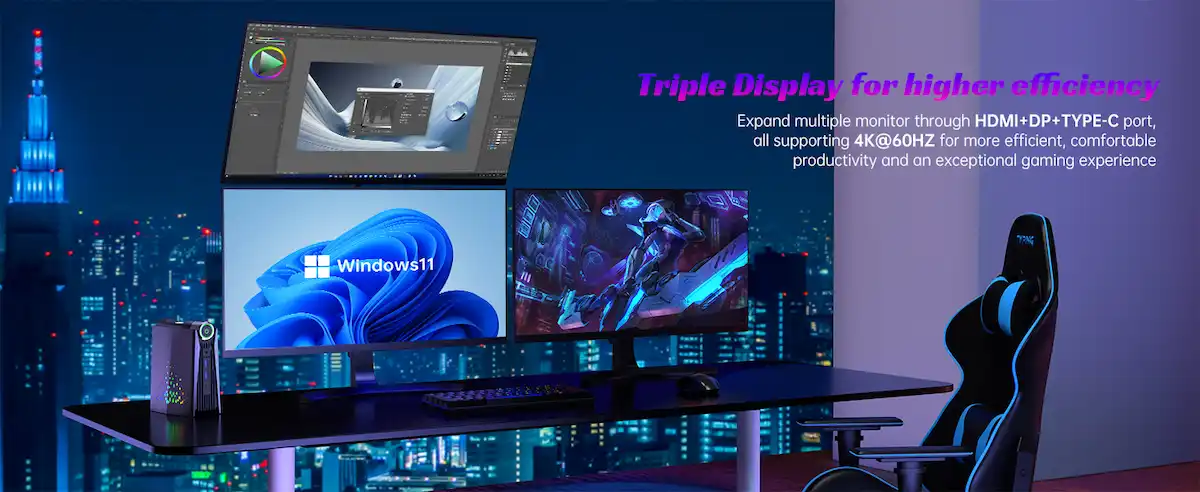 Imagen del ACEMAGICIAN Mini PC - AMD Ryzen 7 5700U, 16GB RAM, 512GB SSD, 4K, WiFi 6